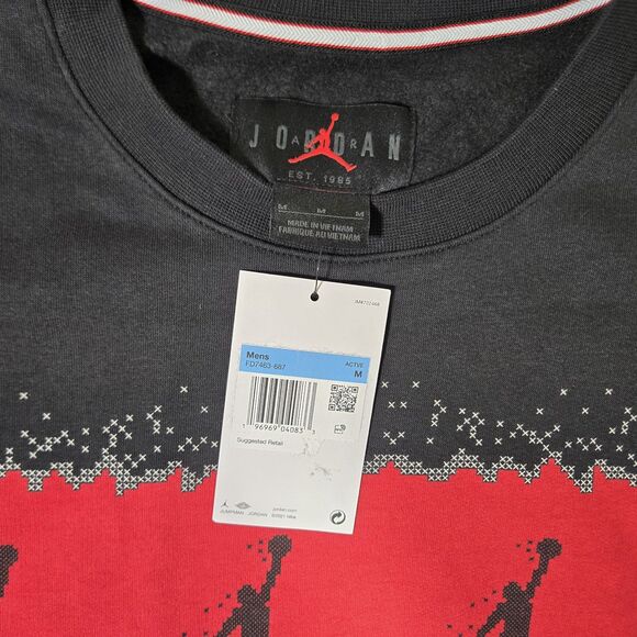 NEW Nike Jordan Holiday Fleece Crewneck Sweatshirt Mens Medium FD7463-687 M - Picture 2 of 4